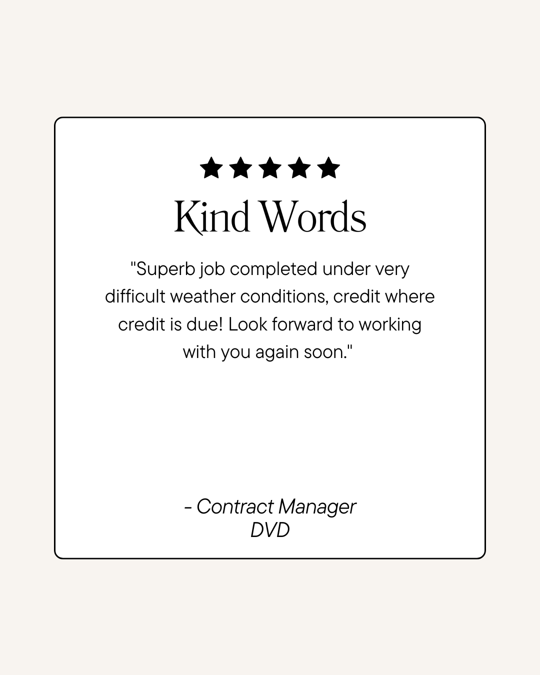 Kind Words -DVD